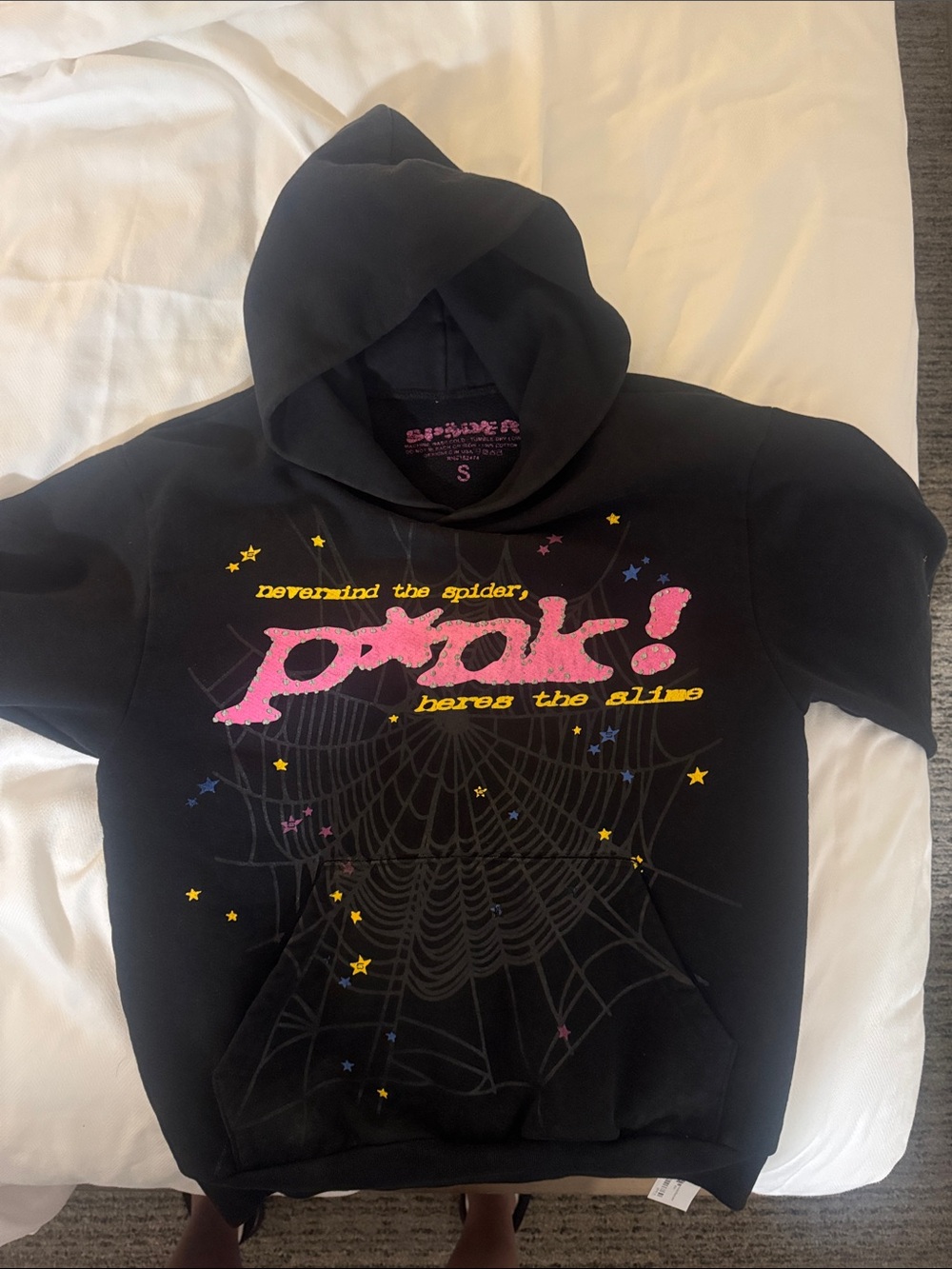 Authentic like new Sp5der P*nk Hoodie in Black 2021/FW21 version